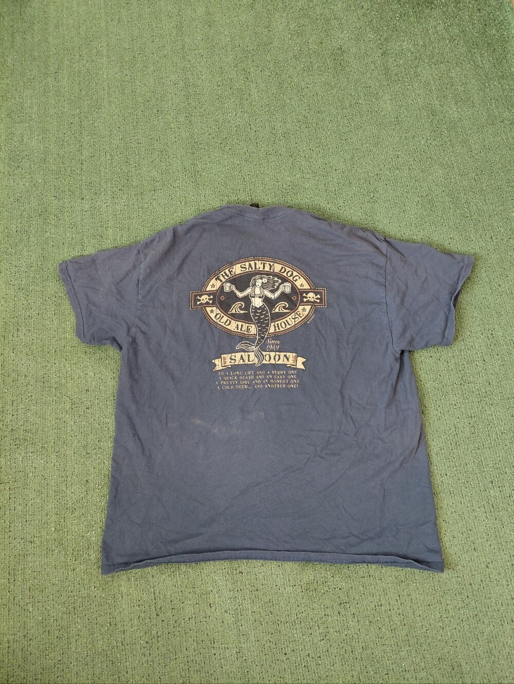 The Salty Dog Saloon Old Ale House Sitka Alaska Mermaid Drinking Beer T Shirt Sz